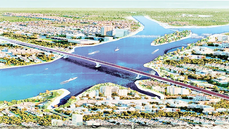 Cầu Bến Rừng kết nối huyện Thủy Nguyên (Hải Phòng) với thị xã Quảng Yên (Quảng Ninh) dự kiến hoàn thành đưa vào sử dụng vào tháng 5/2024. 