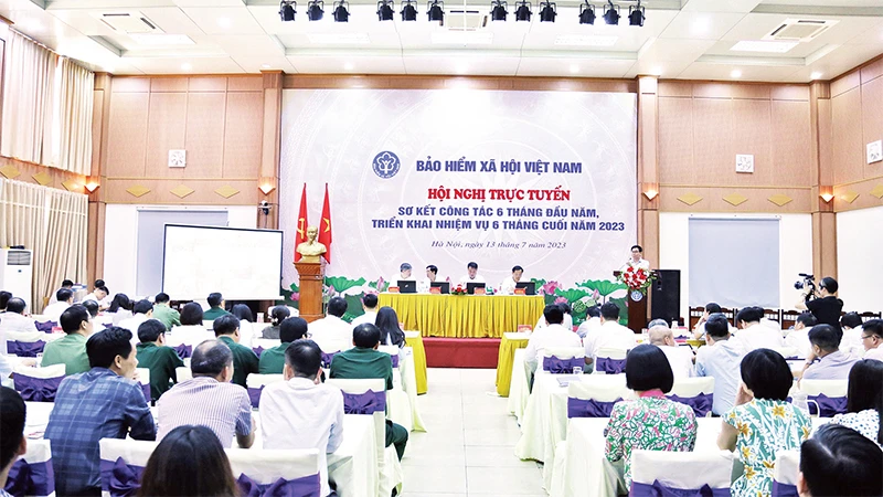 Bảo hiểm xã hội Việt Nam tổ chức hội nghị triển khai nhiệm vụ sáu tháng cuối năm. (Ảnh TRUNG TÂM) 