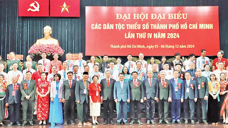 Các đại biểu dự Ðại hội đại biểu dân tộc thiểu số Thành phố Hồ Chí Minh lần thứ IV năm 2024. 