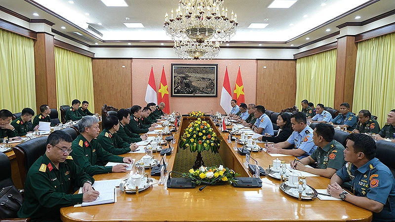 Toàn cảnh chương trình Đối thoại Chính sách quốc phòng Việt Nam-Indonesia lần thứ 3.
