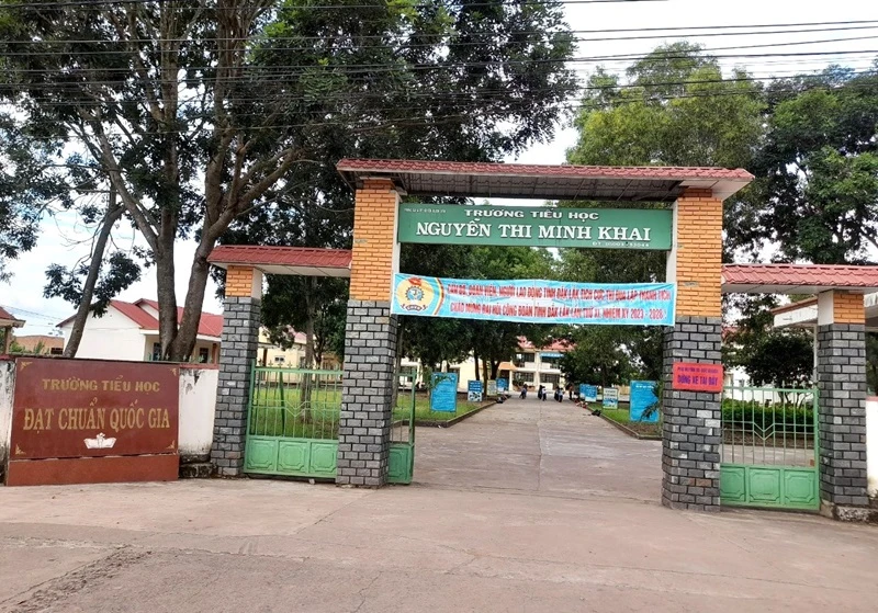 Trường Tiểu học Nguyễn Thị Minh Khai, xã Ea Huar, huyện biên giới Buôn Đôn, tỉnh Đắk Lắk.
