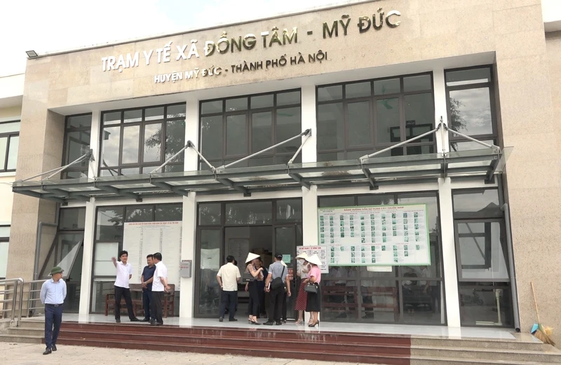 Trạm Y tế xã Đồng Tâm, huyện Mỹ Đức được đầu tư xây dựng khang trang. 