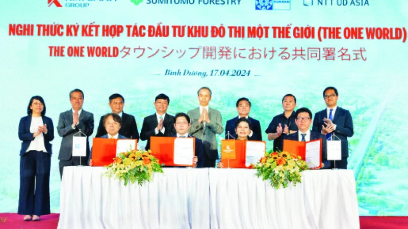  Ký kết hợp tác giữa các đối tác Nhật Bản và doanh nghiệp Việt Nam, đầu tư Dự án Khu đô thị Một Thế Giới có vốn hơn một tỷ USD.