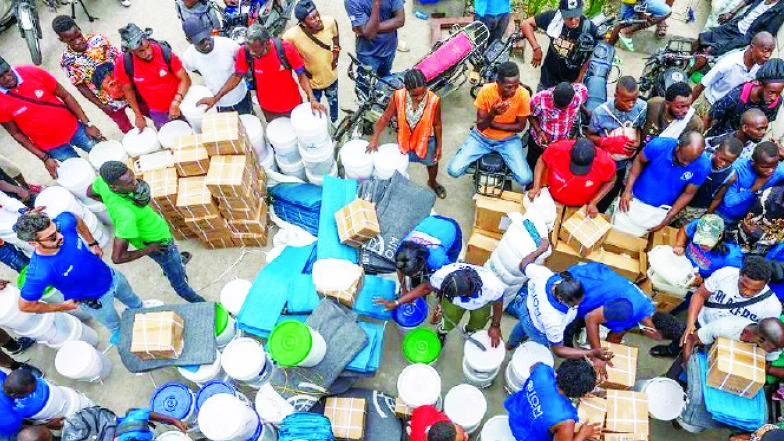 Điểm phát hàng cứu trợ nhân đạo tại Haiti. (Ảnh IOM) 