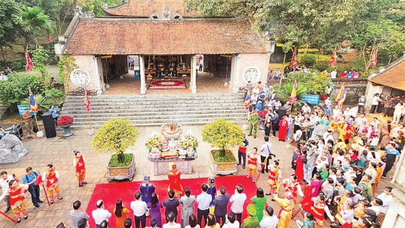 Một phần kiến trúc đền Bà Triệu dưới chân núi Gai, xã Triệu Lộc, huyện Hậu Lộc, tỉnh Thanh Hóa.