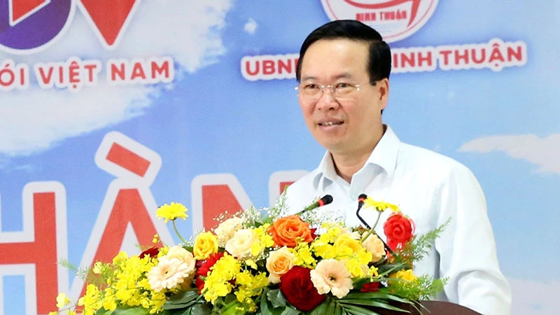 Chủ tịch nước Võ Văn Thưởng dự và phát biểu chỉ đạo.