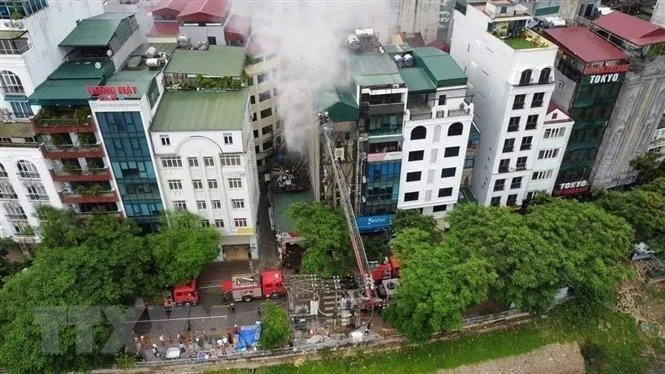 Hiện trường vụ cháy. (Ảnh: TTXVN)