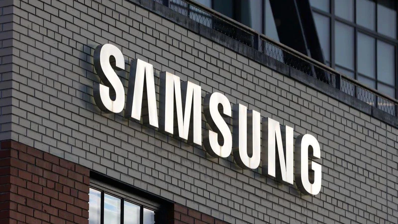 Bảng hiệu bên ngoài cửa hàng Samsung 837 ở Manhattan, thành phố New York, Mỹ. (Ảnh: Reuters)