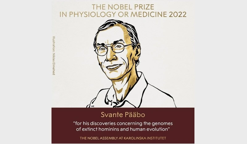 Giải Nobel Y Sinh 2022 thuộc về nhà di truyền học người Thụy Điển Svante Pääbo. (Ảnh: Nobel Prize)