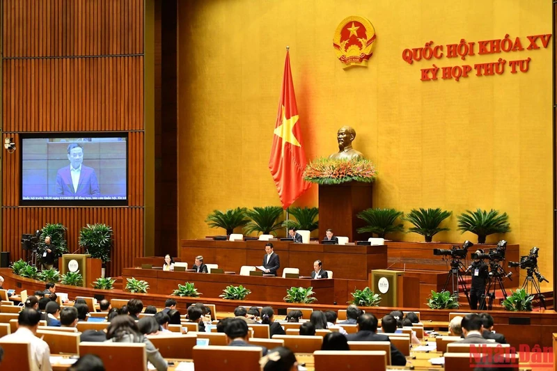 Quang cảnh phiên họp Quốc hội chiều 21/10. Ảnh: THỦY NGUYÊN