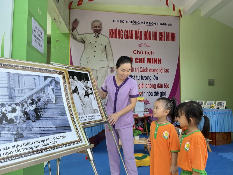 Không gian văn hóa Hồ Chí Minh tại Trường mầm non Thạnh An, xã Thạnh An, huyện Cần Giờ, Thành phố Hồ Chí Minh.