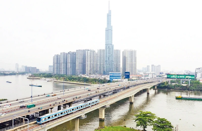 Tuyến đường sắt đô thị số 1 Thành phố Hồ Chí Minh. (Ảnh Thế Anh) 