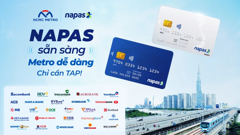 Từ ngày 14/2/2025, người dân sử dụng metro sẽ có thêm lựa chọn thanh toán không tiền mặt qua thẻ NAPAS.