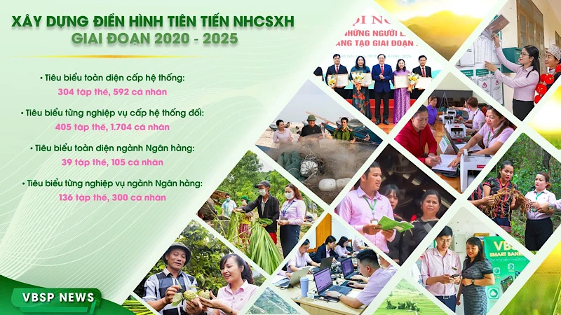 Qua các phong trào thi đua, số lượng các điển hình tiên tiến và gương người tốt, việc tốt trong hệ thống Ngân hàng Chính sách xã hội được phát hiện ngày càng nhiều.