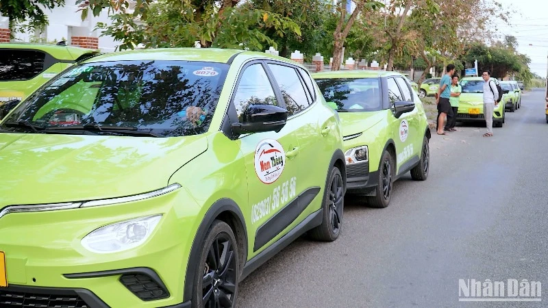 Nhiều lái xe taxi điện Nam Thắng Cà Mau ngừng công tập thể đòi quyền lợi trong ngày đầu năm mới 2025. 