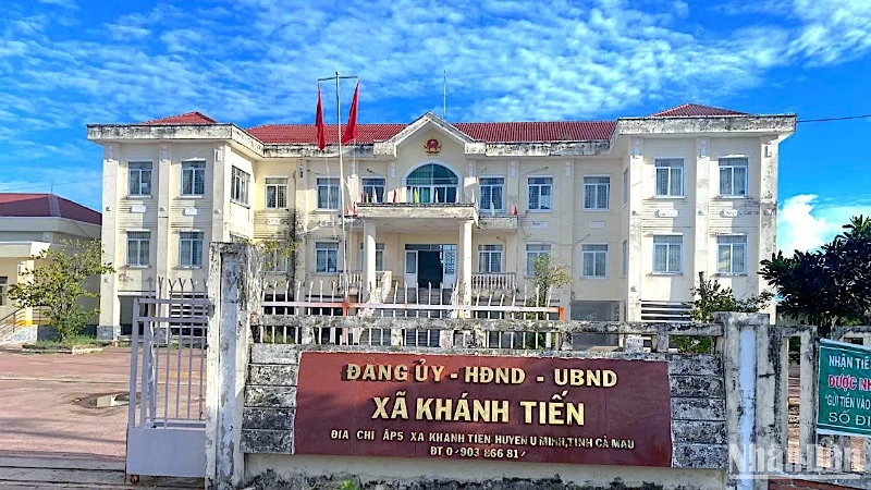Trụ sở Ủy ban nhân dân xã Khánh Tiến (huyện U Minh, tỉnh Cà Mau), nơi vừa có báo cáo gửi huyện U Minh về tình hình xử lý công nợ.