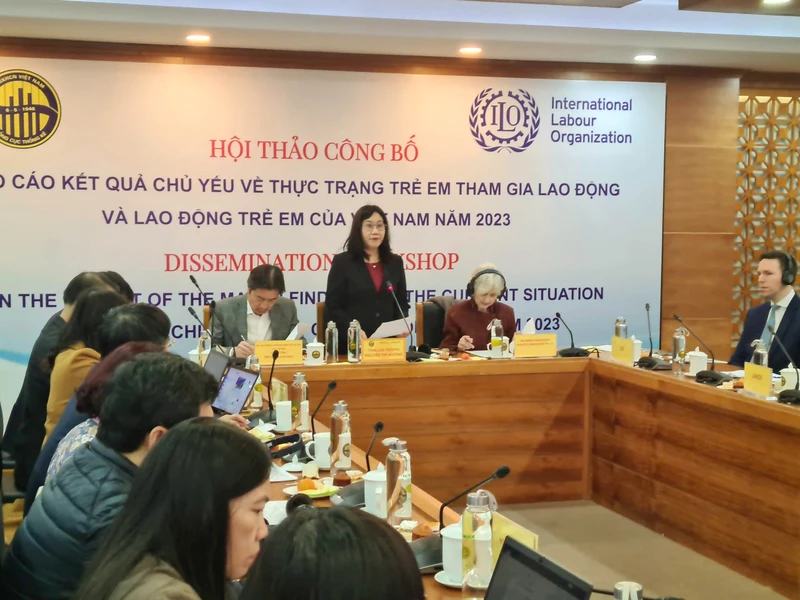 Hội thảo công bố kết quả điều tra về thực trạng trẻ em tham gia lao động và lao động trẻ em Việt Nam năm 2023.