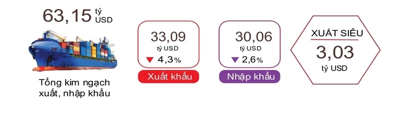 Tổng kim ngạch xuất nhập khẩu tháng 1/2025. Nguồn TCTK