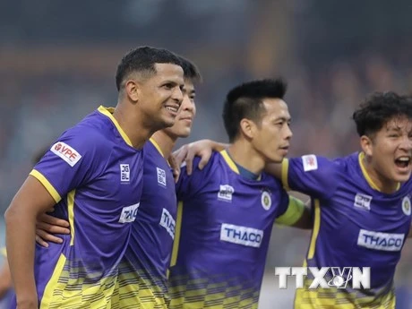 Hà Nội FC lần thứ 5 giành Siêu cúp Quốc gia. (Ảnh: TTXVN)