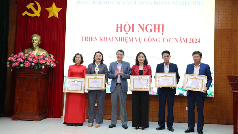 Các tổ chức cơ sở Đảng thuộc Đảng bộ Khối các Cơ quan và Doanh nghiệp có thành tích công tác xuất sắc 5 năm liên tục vinh dự nhận Bằng khen của Tỉnh ủy. 