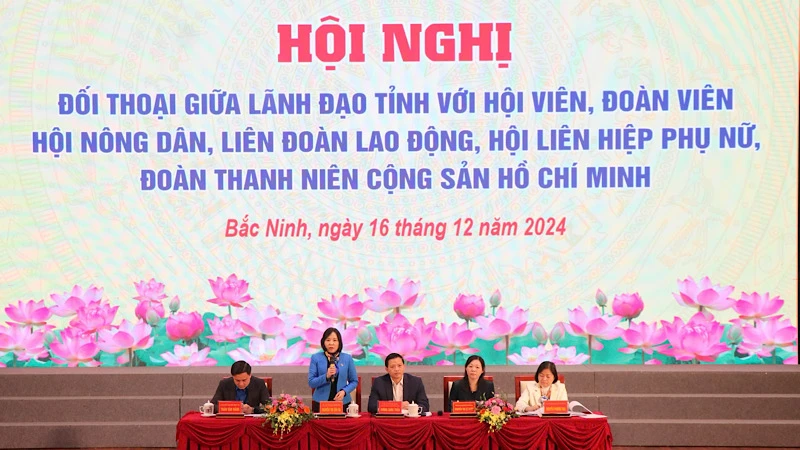 Lần đầu tiên tỉnh Bắc Ninh tổ chức hội nghị đối thoại với các đoàn viên, hội viên của 4 tổ chức đoàn thể chính trị-xã hội trên địa bàn.