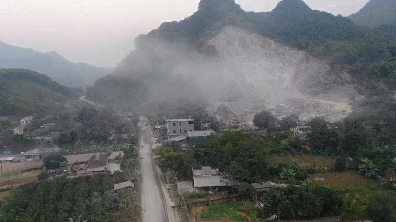 Mỏ đá Mèo Gù của Công ty TNHH Thắng Lợi để xảy ra nhiều hành vi vi phạm về khai thác khoáng sản.