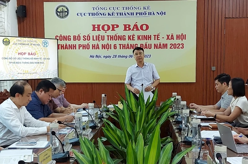 Cục Thống kê Hà Nội công bố số liệu kinh tế-xã hội 6 tháng đầu năm 2023.