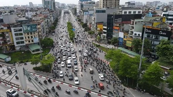 Đường Vành đai 2 đoạn nút giao Ngã Tư Sở