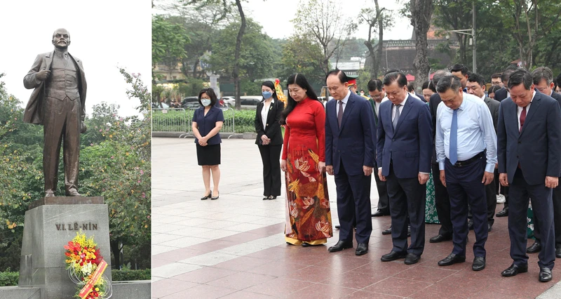 Lãnh đạo thành phố Hà Nội thành kính tưởng nhớ Lãnh tụ V.I.Lênin.