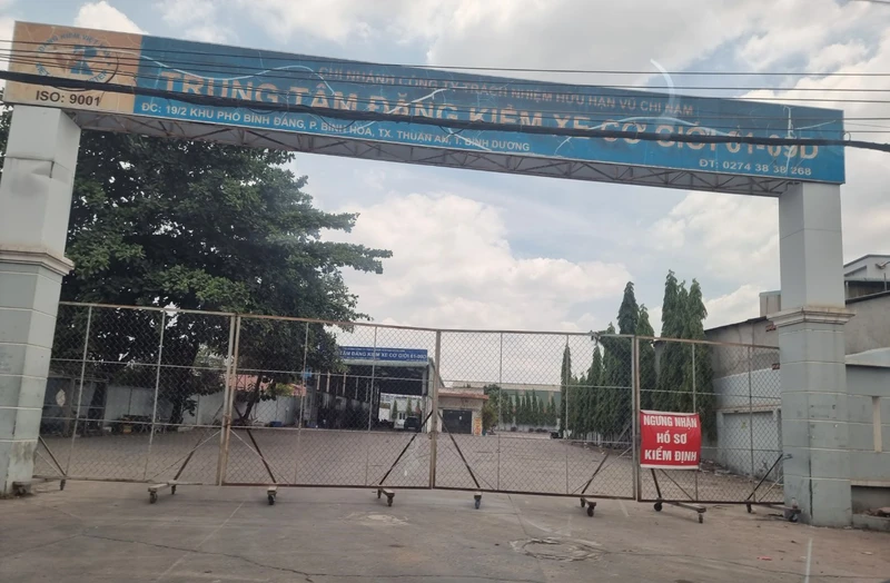 Trung tâm đăng kiểm xe cơ giới 61-09D tại phường Bình Hòa, thành phố Thuận An, tỉnh Bình Dương.