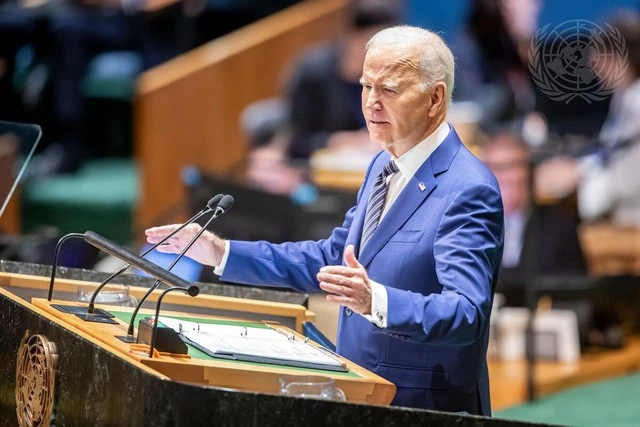 Tổng thống Hoa Kỳ Joe Biden đề cao quan hệ Việt Nam - Hoa Kỳ tại Phiên thảo luận cấp cao Đại hội đồng LHQ. (Ảnh: UN)