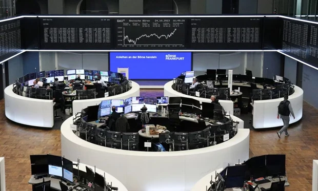 Sàn giao dịch chứng khoán ở Frankfurt, Đức. (Nguồn: Reuters)