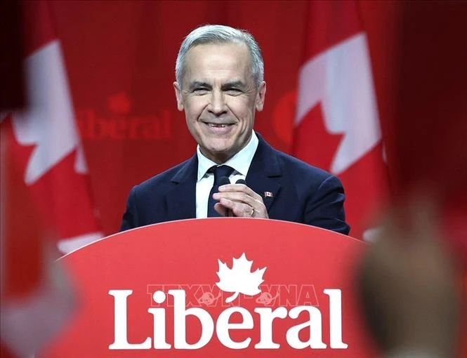 Thủ tướng Canada Mark Carney phát biểu tại thủ đô Ottawa. Ảnh: Getty Images/TTXVN