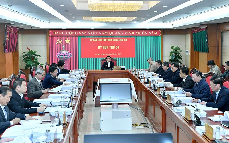 Tại kỳ họp thứ 34, Ủy ban Kiểm tra Trung ương đã xem xét, kết luận về những vi phạm xảy ra tại Ban cán sự đảng Bộ Công thương. (Ảnh ĐĂNG KHOA)