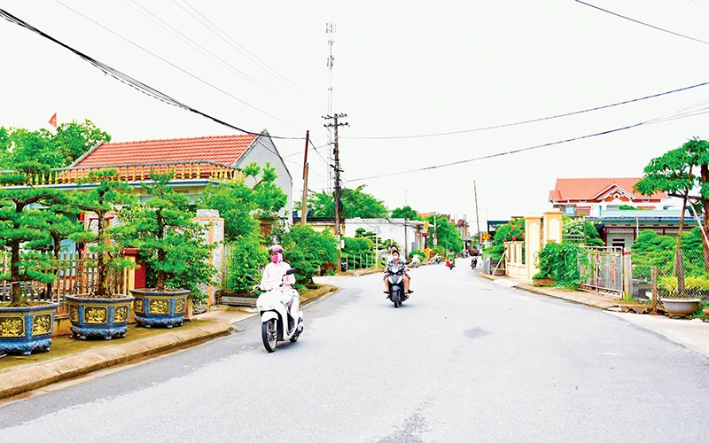 Một đường quê khang trang sạch đẹp tại Nam Điền, Nam Trực.