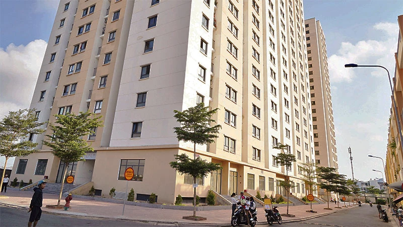 Dự án nhà ở xã hội Vĩnh Lộc A, huyện Bình Chánh. (Ảnh: THẾ ANH)
