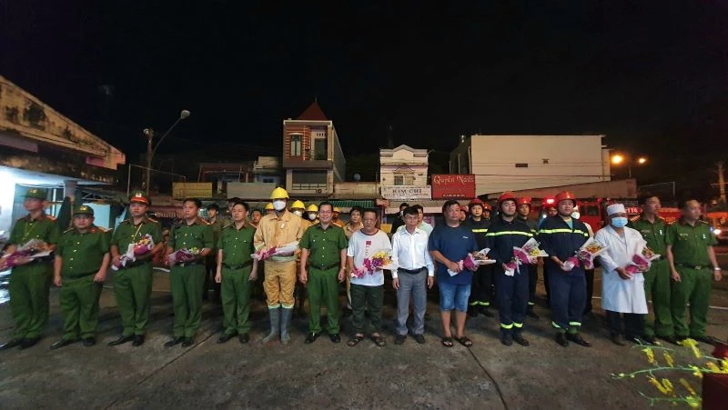 Các đơn vị tham gia buổi diễn tập.