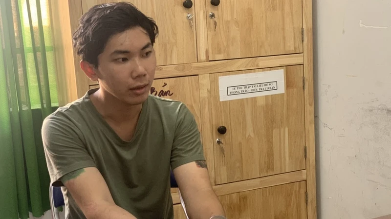 Đối tượng Triệu Minh Sang bị bắt giữ.