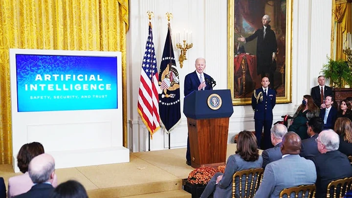 Tổng thống Mỹ Joe Biden công bố sắc lệnh mới về quản lý AI. Ảnh: GETTY IMAGES