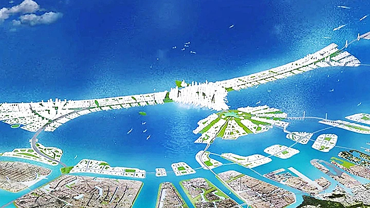 Bản vẽ mô tả dự án tường chắn biển của Java. Ảnh: NCICD