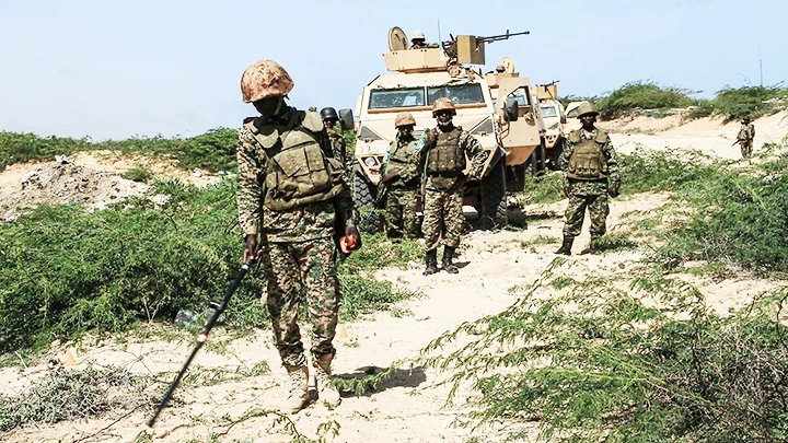 Một nhóm binh sĩ thuộc phái bộ AU đang hoạt động tại Somalia. Ảnh: AP