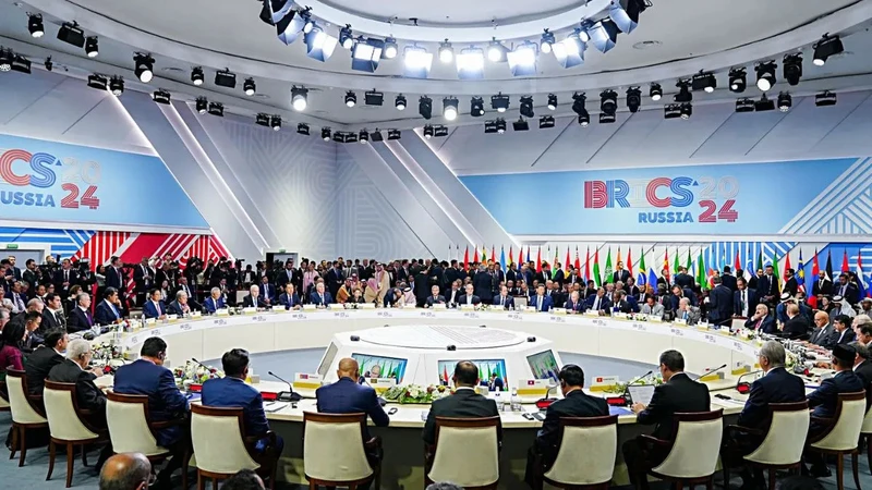 Hội nghị thượng đỉnh Nhóm BRICS ở Nga năm 2024. Ảnh: AP