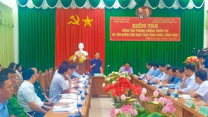 Thứ trưởng Kế hoạch và Đầu tư Võ Thành Thống phát biểu tại buổi làm việc với tỉnh Vĩnh Long. (Ảnh: BÁ DŨNG)