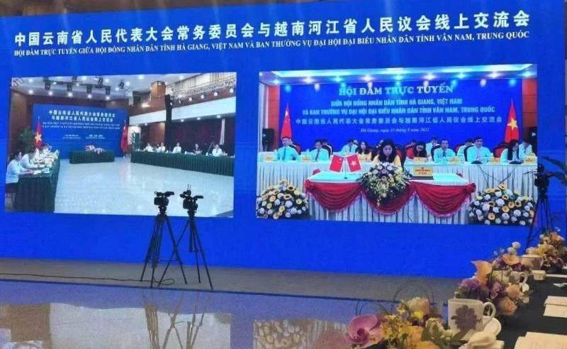 Quang cảnh hội đàm tại điểm cầu tỉnh Vân Nam, Trung Quốc.