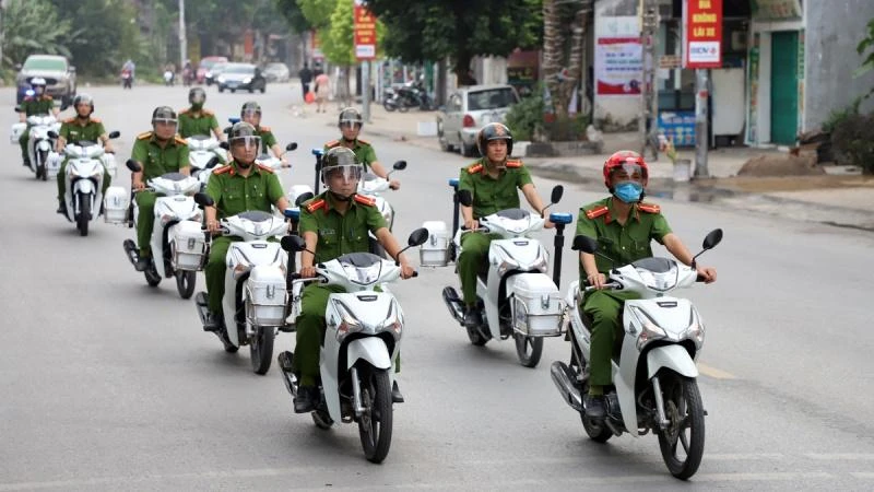 Các lực lượng tham gia diễu hành.