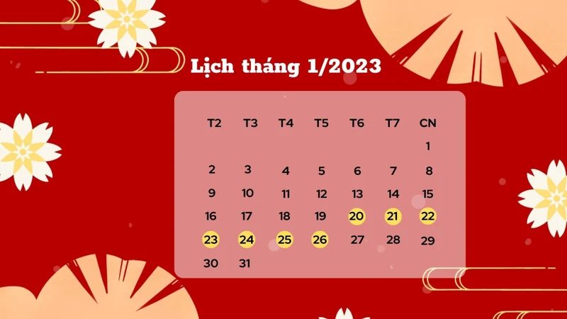 Lịch nghỉ Tết của công chức, viên chức. (Đồ họa: PT)