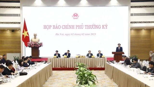 Họp báo Chính phủ tháng 1/2023. (Ảnh: VGP/Quang Thương)