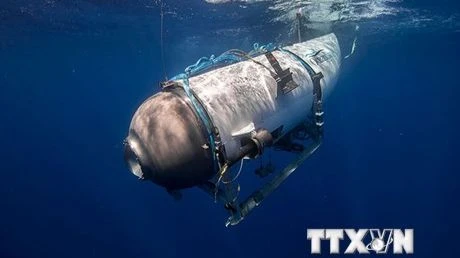 Tàu lặn Titan thuộc sở hữu của công ty tư nhân Ocean Gate - công ty chuyên vận hành và cung cấp dịch vụ thám hiểm đại dương. (Ảnh: AFP/TTXVN)