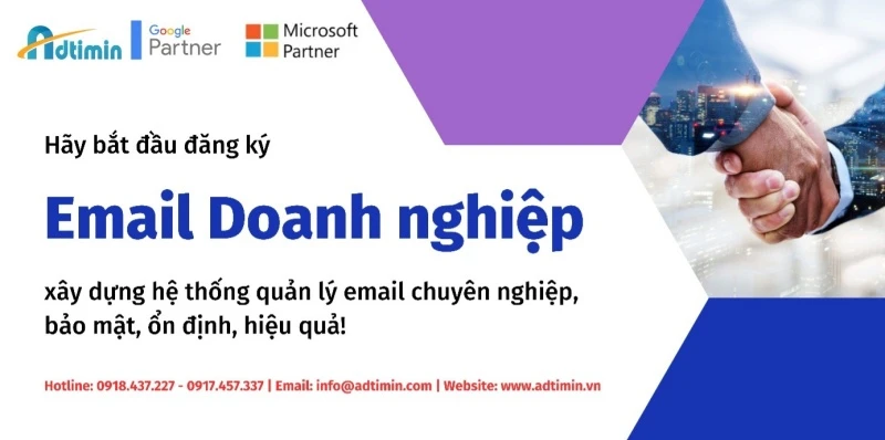 Đăng ký email theo tên miền doanh nghiệp.