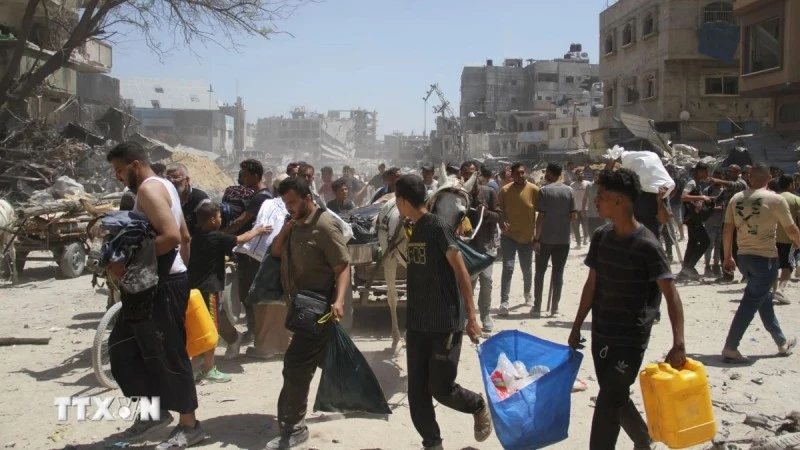 Người tị nạn Palestine tại Jabalia, phía bắc Dải Gaza ngày 30/5/2024. (Ảnh: THX/TTXVN)